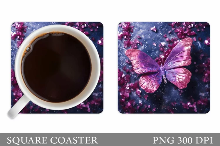 Butterfly Coaster Design. Butterfly Sublimation