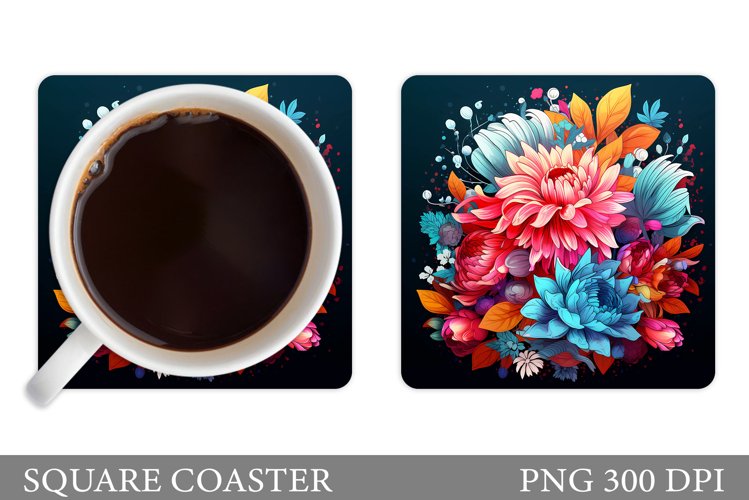 Flowers Coaster Design. Flowers Coaster Sublimation