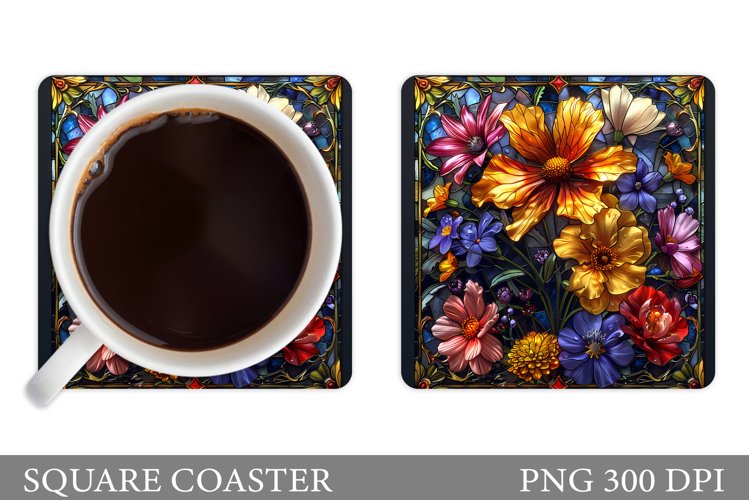 3D Flowers Coaster Design. Flowers Coaster Sublimation example image 1