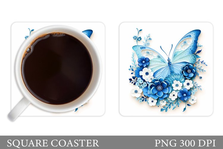 Butterfly Coaster Design. Butterfly Sublimation example image 1