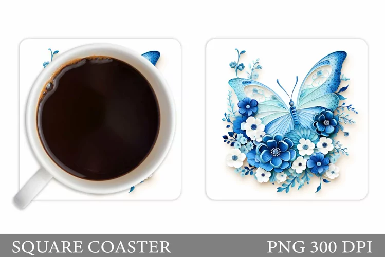 Butterfly Coaster Design. Butterfly Sublimation