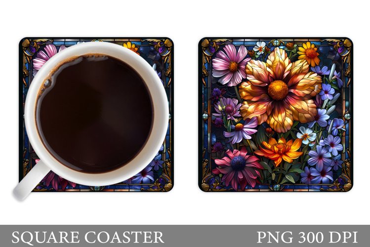 3D Flowers Coaster Design. Flowers Coaster Sublimation