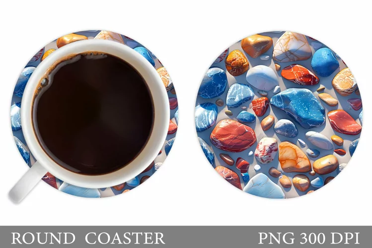 Stones Coaster Sublimation. 3D Stones Coaster Design
