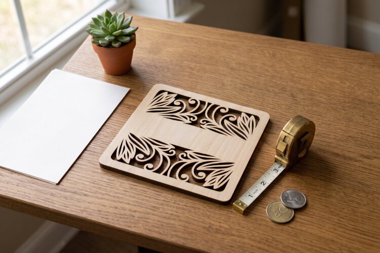 Personalized Coaster SVG | Laser Cut Split Drink Mat example image 1