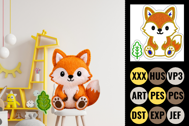 Cute Baby Fox Machine Embroidery Design