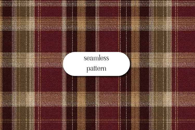 Warm Burgundy and Brown Plaid Seamless Fabric Pattern
