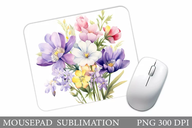 Wildflowers Mouse Pad Design. Flowers Mouse Pad Sublimation