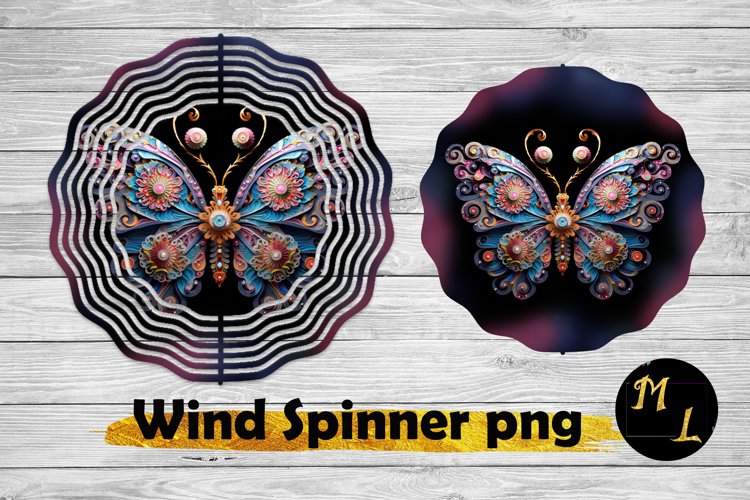 3D Butterfly Wind Spinner sublimation,Summer Wind Spinner example image 1