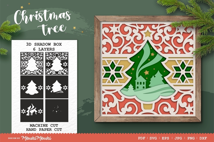 Christmas Tree Shadow box / 3D SVG Paper Cut File 3