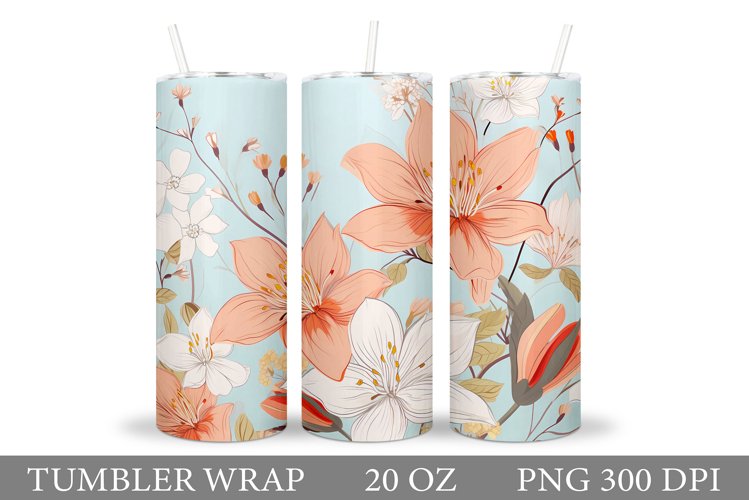 Flowers Tumbler Design. Flowers Tumbler Wrap Sublimation