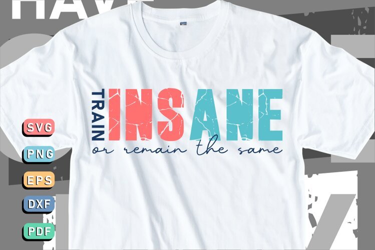 Train insane or remain the same, Motivational Quotes T shirt example image 1