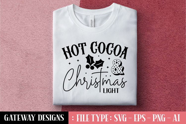Hot Cocoa & Christmas Light svg design
