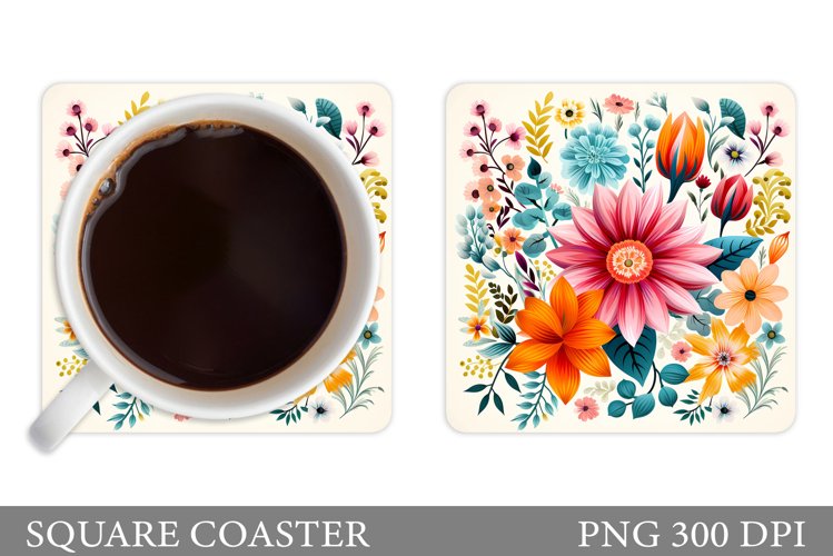 Flowers Coaster Design. Flowers Coaster Sublimation