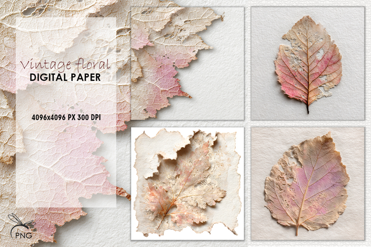 Vintage floral digital paper