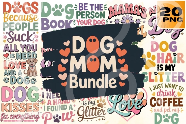 Dog Mom Bundle PNG Set