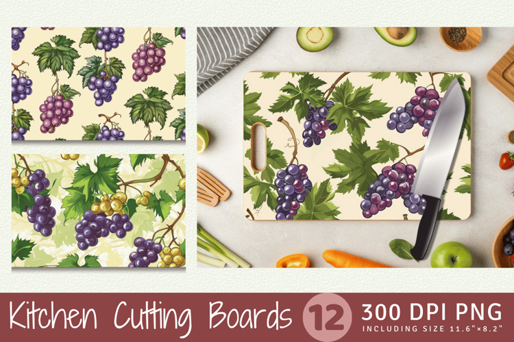 Grapes Fruit Cutting Boards sublimation Design