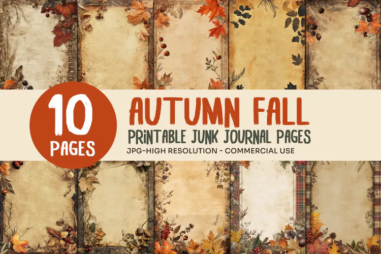 Autumn Botanical Junk Journal Pages