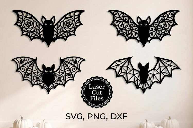 Halloween Bat SVG, Laser Cut Files for Spooky Decor example image 1