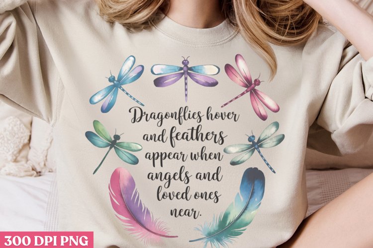 Dragonflies have and feather PNG, Dragonfly Sublimation PNG