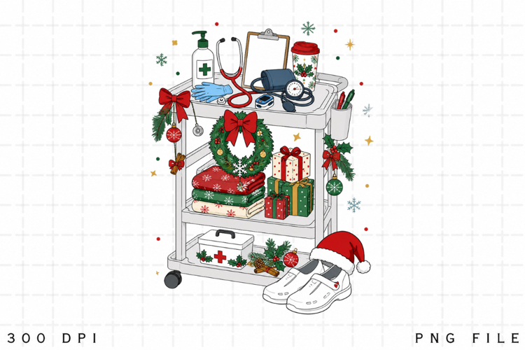 Christmas Nurse PNG Sublimation Design, MedChristmas Nurse
