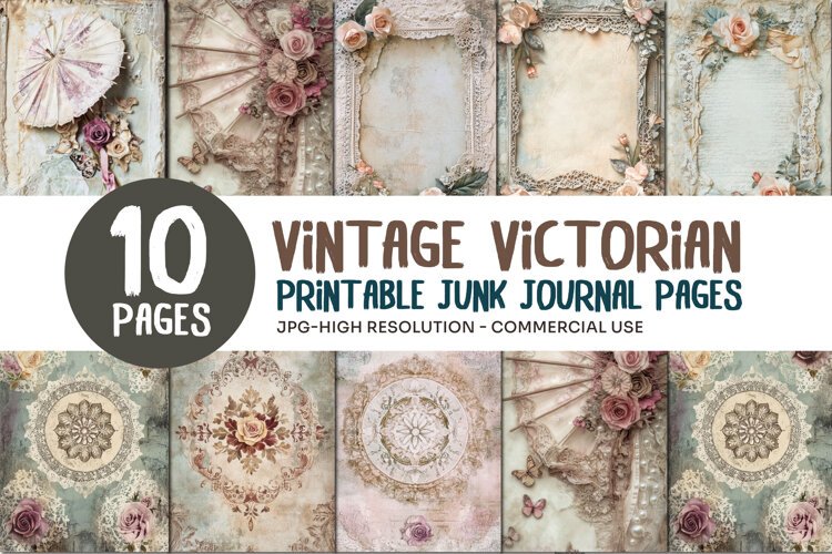 Vintage Victorian Junk Journal Pages example image 1