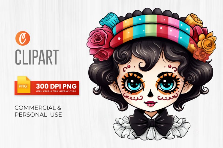 Cute dolls La Catrina Day of the dead Clipart Día (3170182)