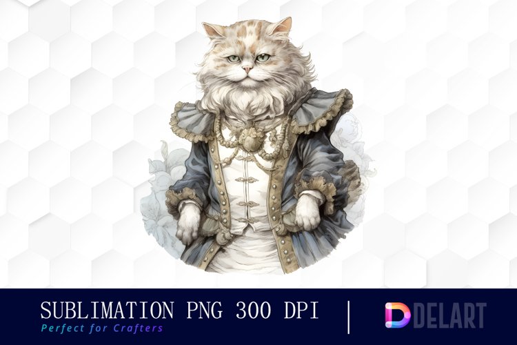 Watercolor Gothic Cat Clipart