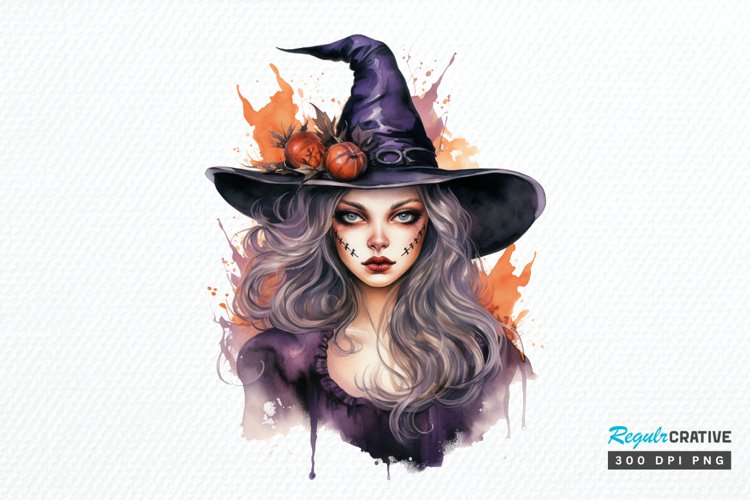 Big Watercolor Halloween PNG Clipart