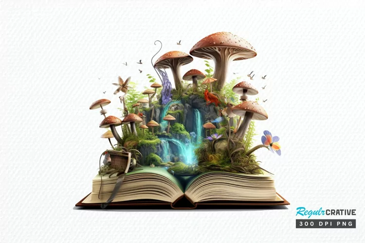 Magical Books Sublimation PNG Clipart