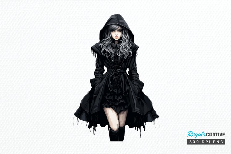 Gothic Fashion Girl PNG Clipart