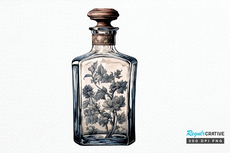 Luxury Vintage Bottle PNG Clipart example image 1