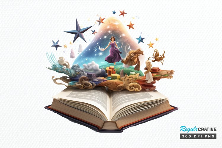 Magical Books Sublimation PNG Clipart example image 1