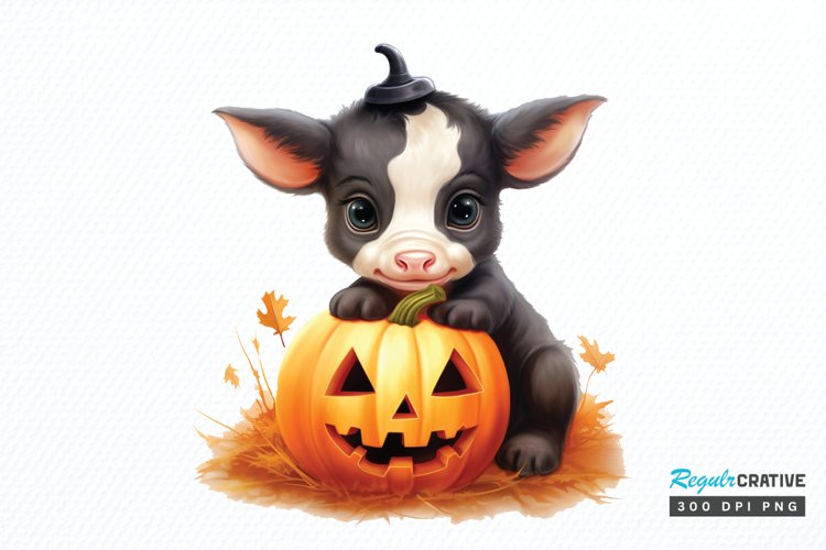 Baby Cow For Halloween Sublimation PNG Clipart