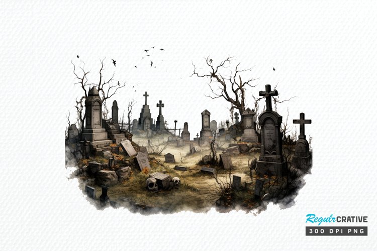 Big Watercolor Halloween PNG Clipart