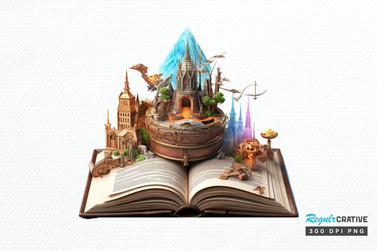 Magical Books Sublimation PNG Clipart example image 1