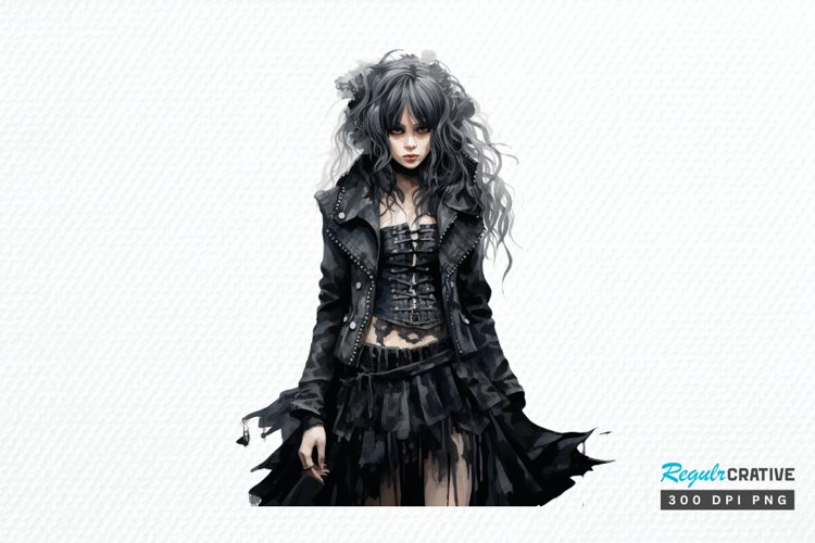 Gothic Fashion Girl PNG Clipart