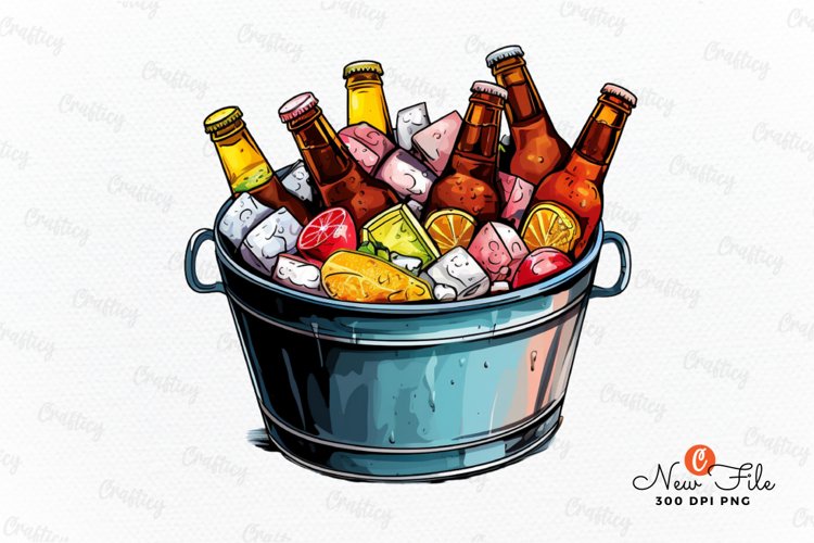 Bucket of Beer Sublimation Clipart PNG (3096979)