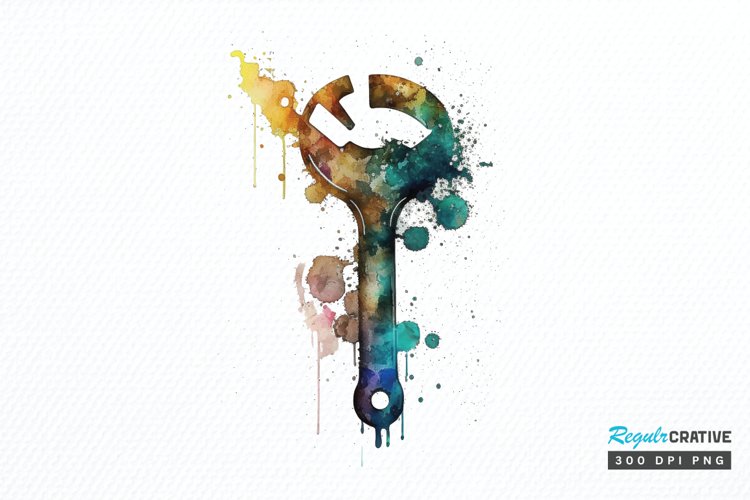 Watercolor Wrench PNG Clipart