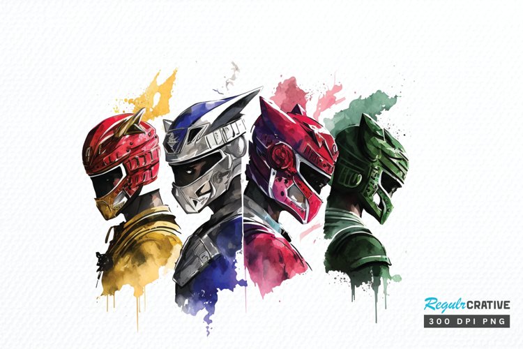 Watercolor Power Rangers PNG Clipart