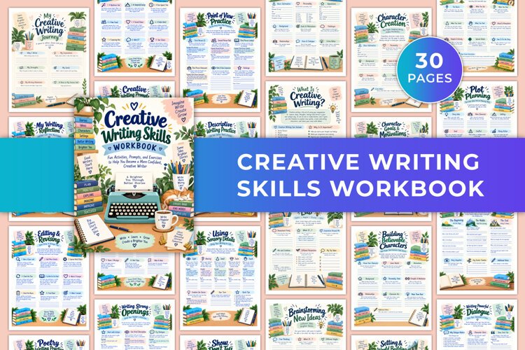 Creative Writing Skills Workbook Kdp interiors example image 1