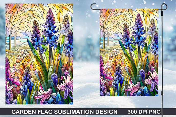 Flowers Garden Flag Sublimation| Winter Garden Flag PNG