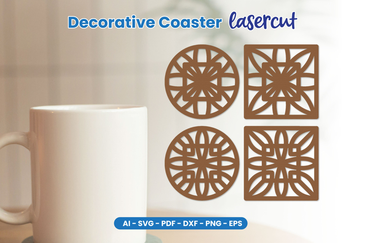 Wooden Decorative Coaster Lasercut