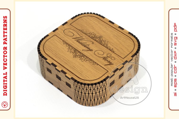 Box for USB drive v5 - laser cut file - Glowforge ready file