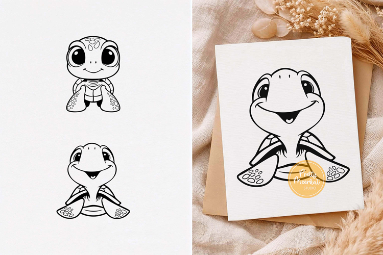 Sea Turtle svg, Baby Turtle Clipart, Cute Sea Turtle svg