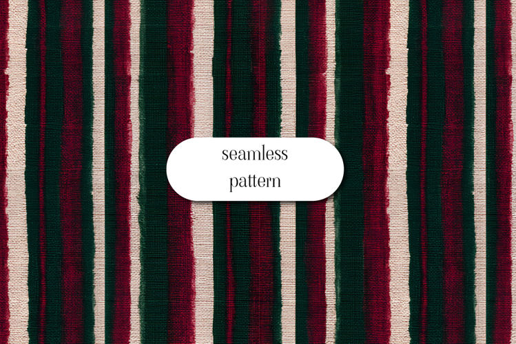 Christmas Watercolor Stripe Seamless Pattern Digital Paper