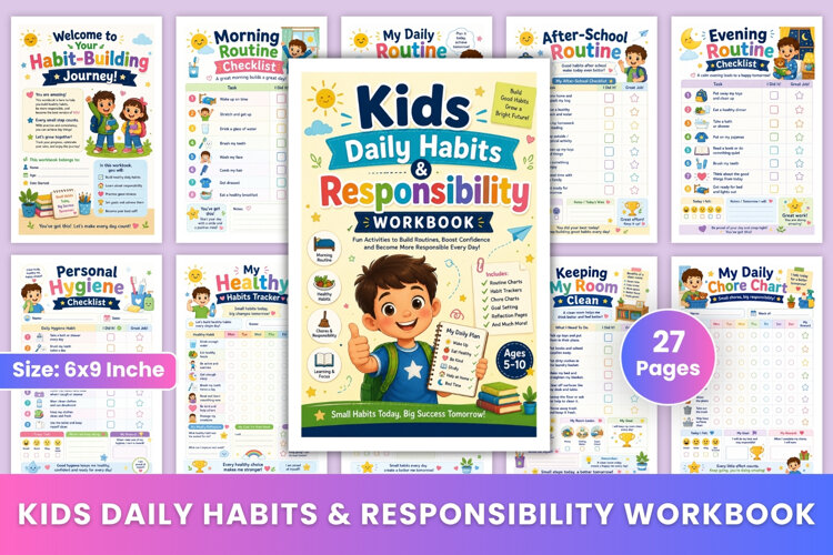 Kids Daily Habits & Responsibility Workbook example image 1