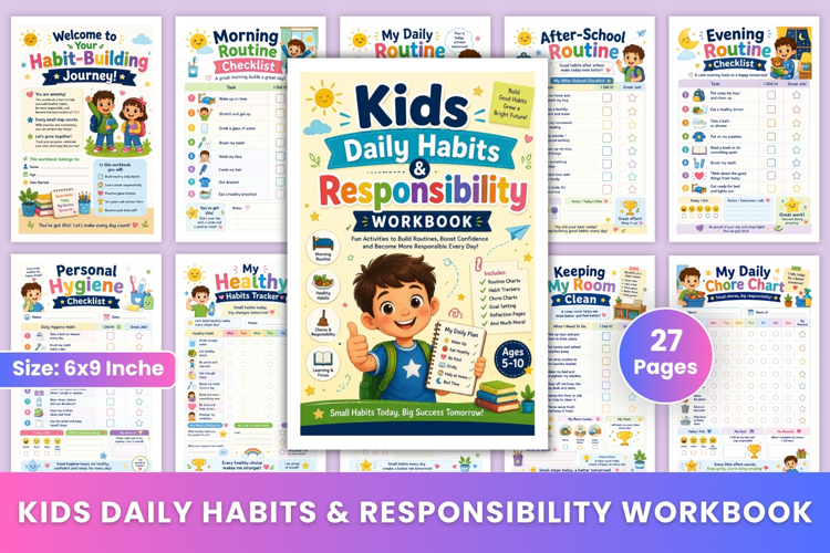 Kids Daily Habits & Responsibility Workbook