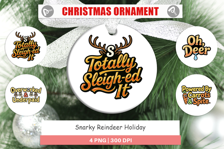 Snarky Reindeer Holiday Ornament