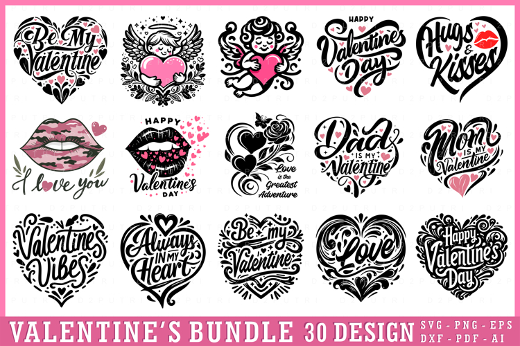 Valentines Day SVG Bundle, Valentine SVG, Love SVG example image 1