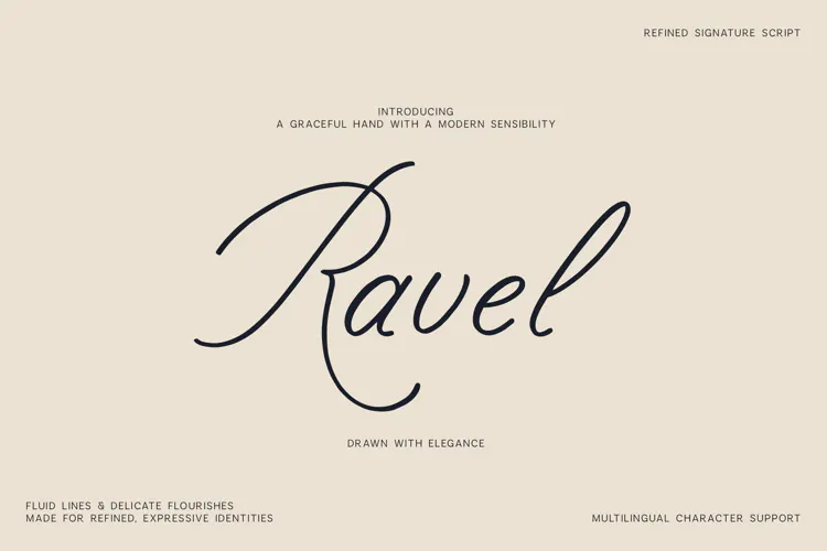 Ravel Elegant Signature Script Font